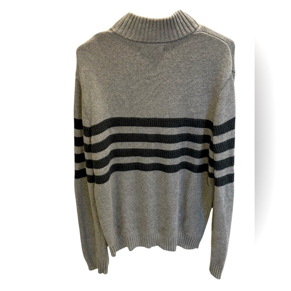 Tahari Men's 1/4 Zip Pullover Cotton Sweater Textured Stripes Size Medium - Picture 2 of 3